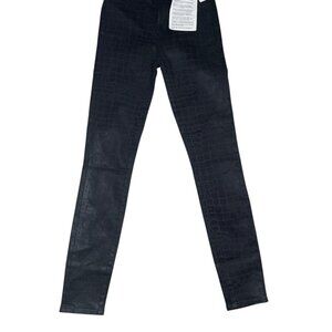 J Brand Leenah Super High-Rise Coated Croc Skinny Jeans Sz 24